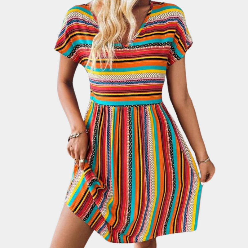 Vestido de verano a rayas de tela suave – Linae