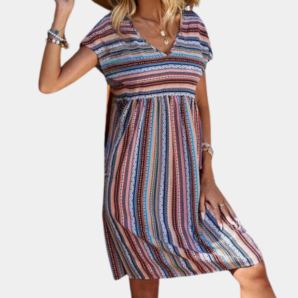Vestido de verano a rayas de tela suave – Linae