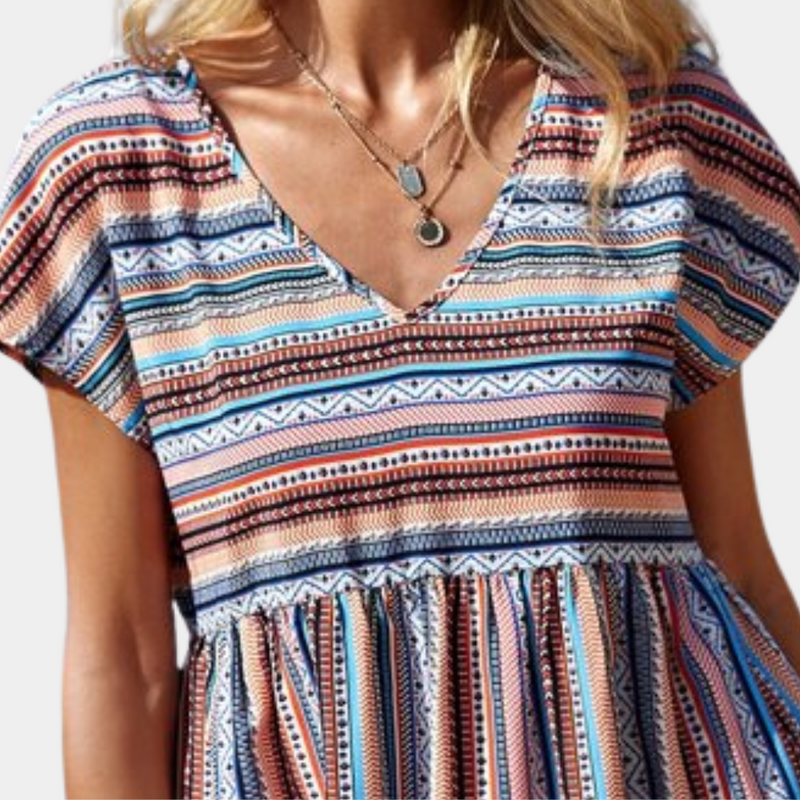 Vestido de verano a rayas de tela suave – Linae
