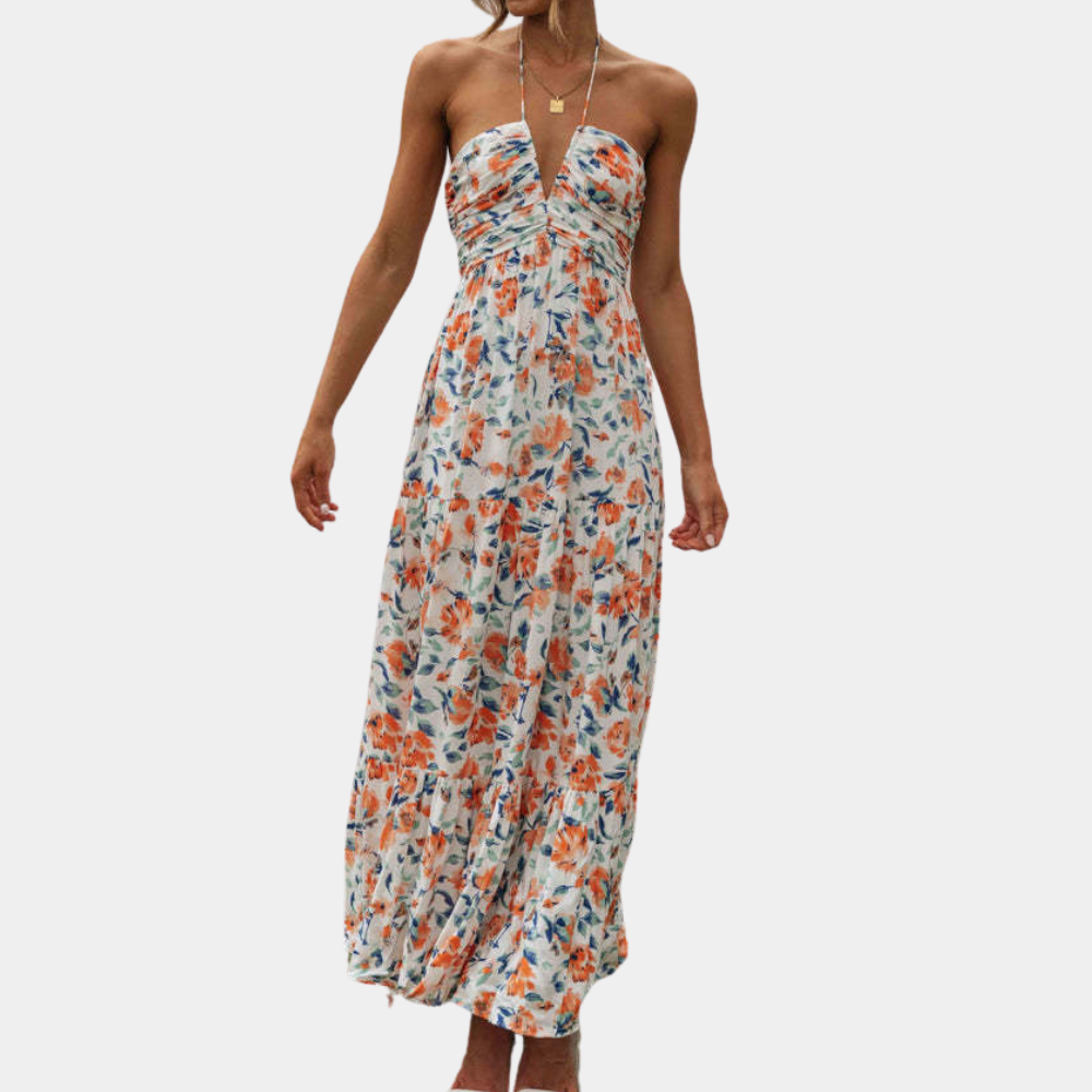 Long summer dress with halter neck – Soraya