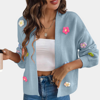 Chaqueta de punto para mujer con flores 3D – Maribel