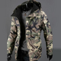 Camouflage-Jacke Herren, grün, Kapuze, Outdoor, Winter, warm, modisch, Freizeitkleidung.