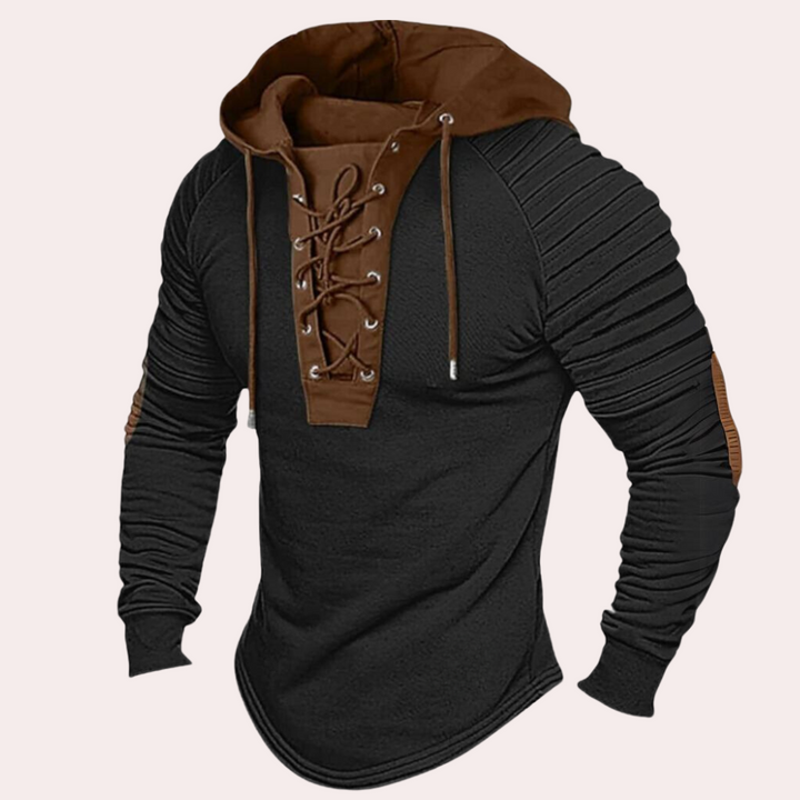 Herre sweatshirt med snøring og hætte – Eliano
