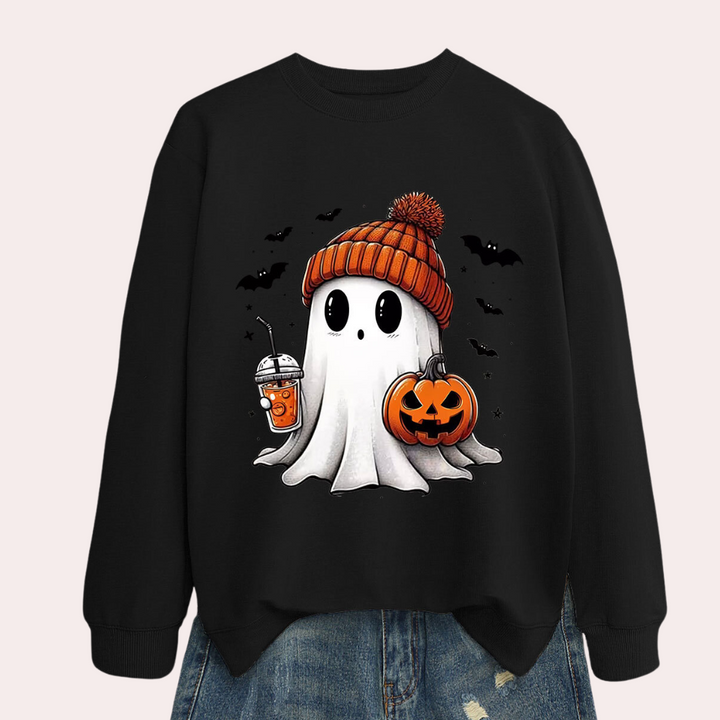 Women's Halloween Sweatshirt with Ghost Print – Liora