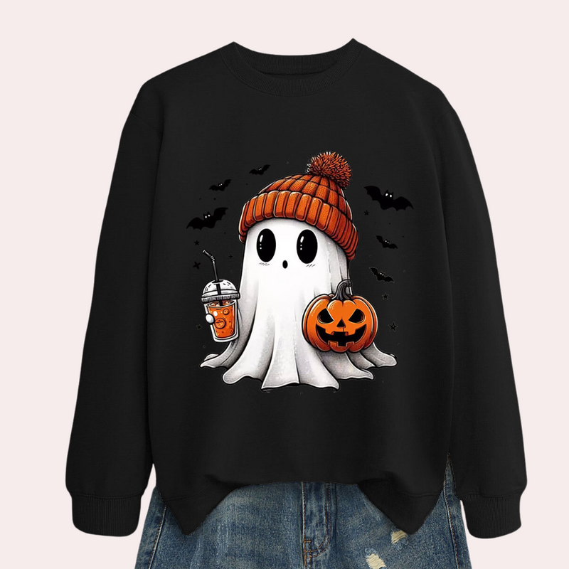 Women's Halloween Sweatshirt with Ghost Print – Liora