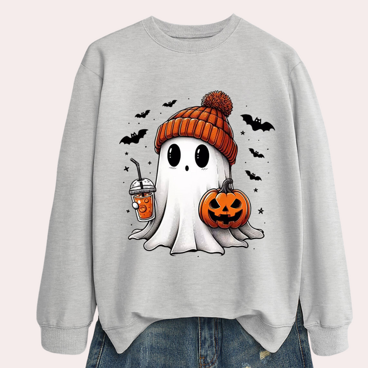 Women's Halloween Sweatshirt with Ghost Print – Liora