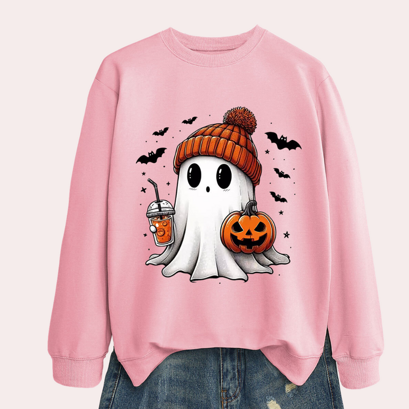 Women's Halloween Sweatshirt with Ghost Print – Liora