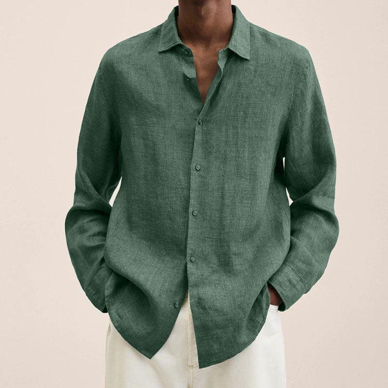 Camisa de lino para hombre con mangas largas – Finn