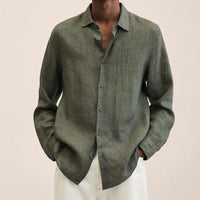 Camisa de lino para hombre con mangas largas – Finn