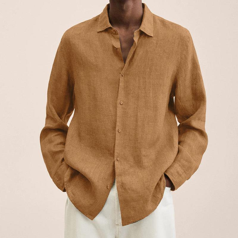Camisa de lino para hombre con mangas largas – Finn