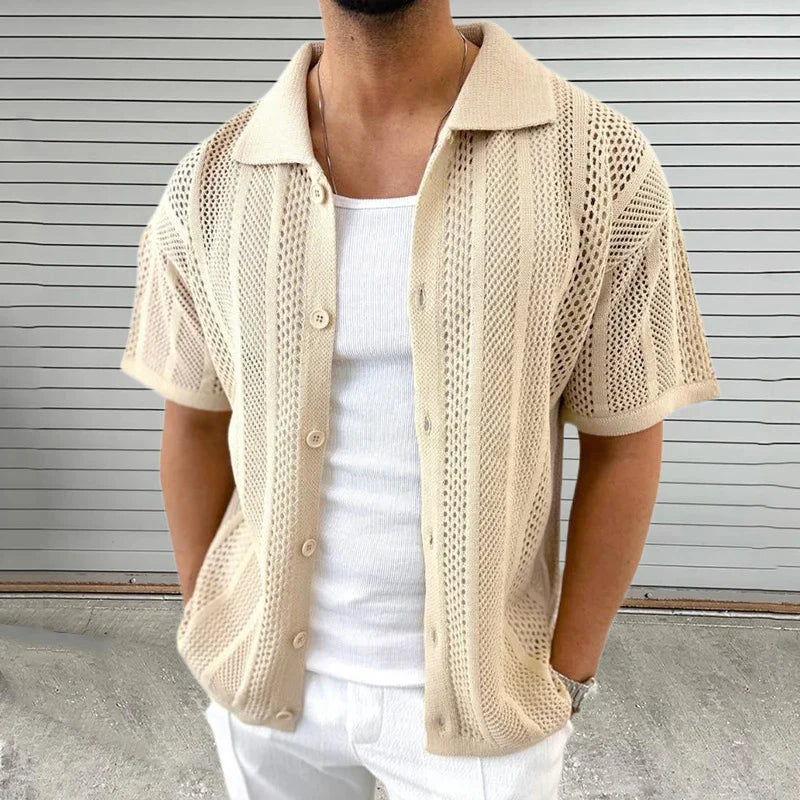 Strickshirt mit klassischem Kragen – Enzo
