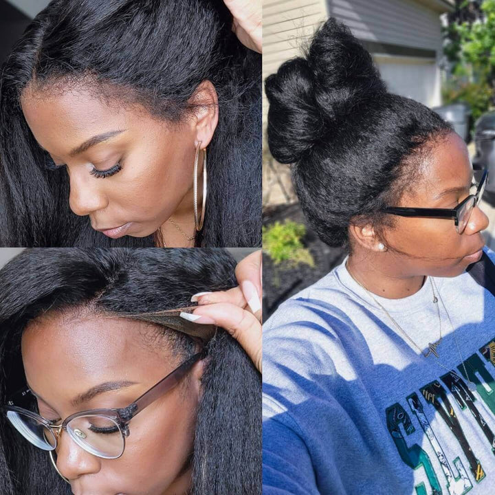 Black HD Lace Wig with Curly Edge – Imani