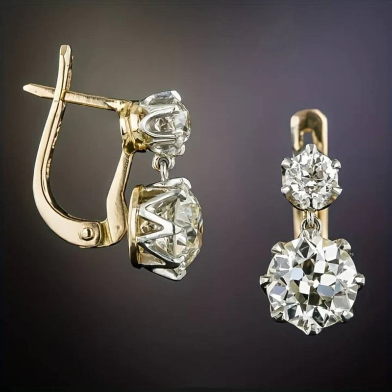 Golden Cubic Zirconia Earrings – Selene