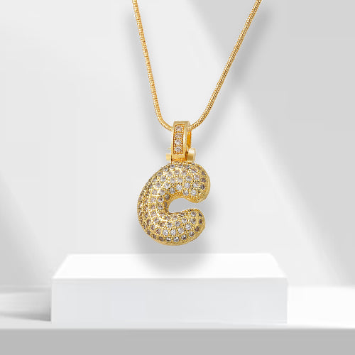 Bubble Letter Chain with Pendant - LuxeLette