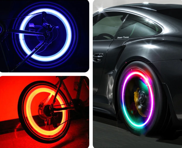 Set von 4 Leuchtenden Ventilkappen – GlowRims