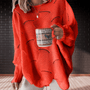 Damen Herbstpullover aus Rippenstoff mit asymmetrischem Saum – Annelie