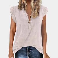 Lockere Damen Sommerbluse mit Knopfleiste – Léa
