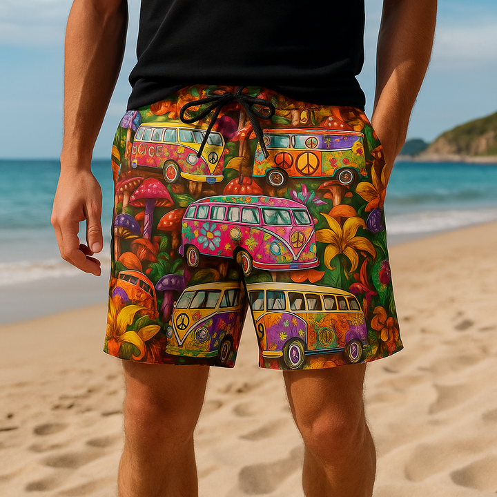 Men's Swim Shorts with Graffiti Print – NovaBay