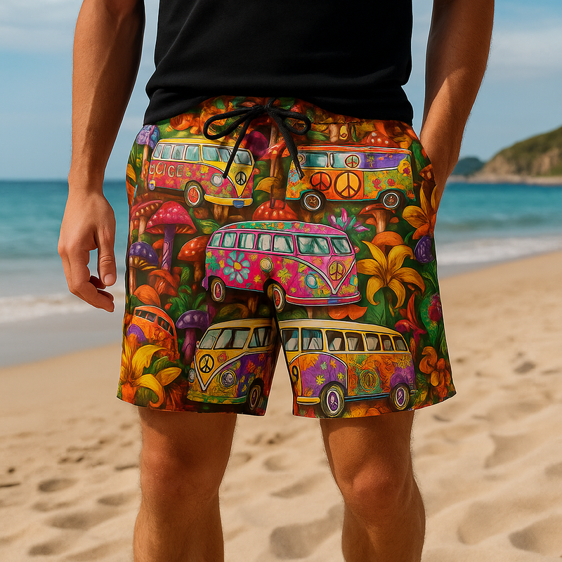 Men's Swim Shorts with Graffiti Print – NovaBay