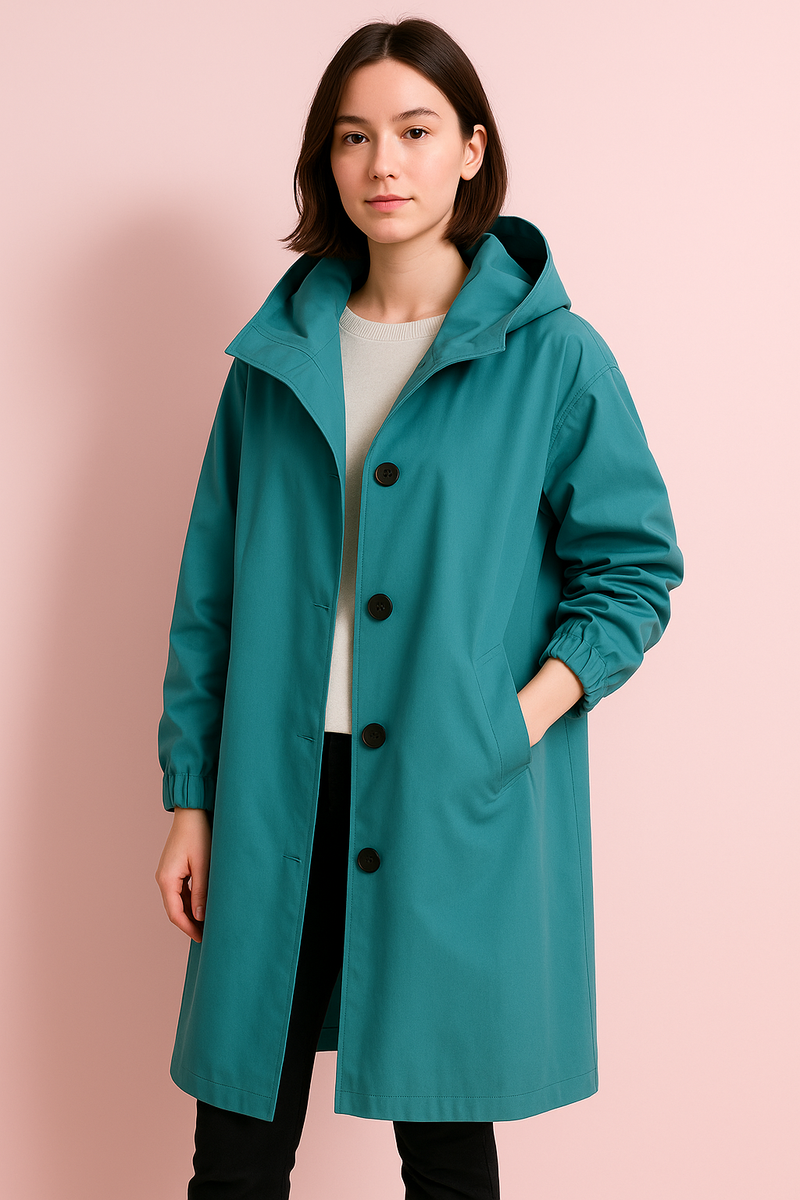 Long Women's Trench Coat with Hood – Ranya Autumn Edition