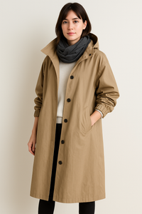 Long Women's Trench Coat with Hood – Ranya Autumn Edition