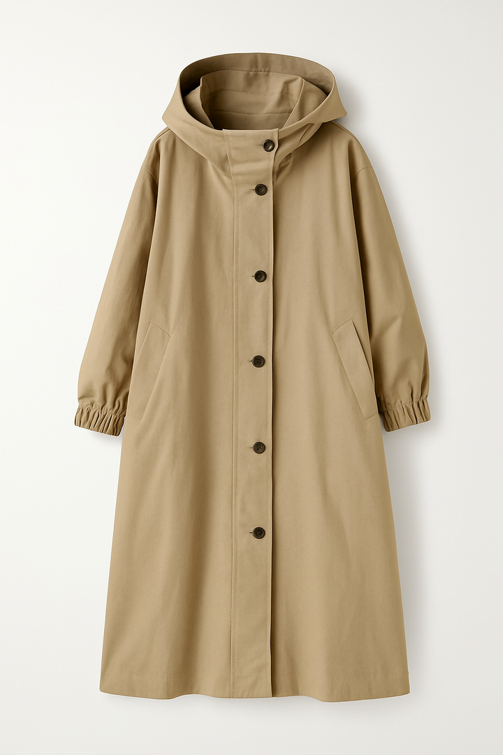 Long Women's Trench Coat with Hood – Ranya Autumn Edition