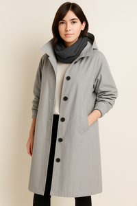 Long Women's Trench Coat with Hood – Ranya Autumn Edition