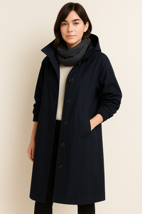 Long Women's Trench Coat with Hood – Ranya Autumn Edition