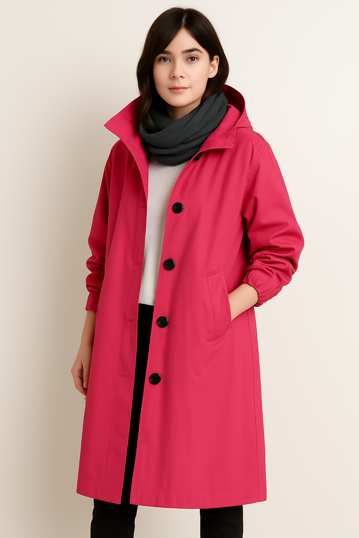Long Women's Trench Coat with Hood – Ranya Autumn Edition