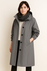 Long Women's Trench Coat with Hood – Ranya Autumn Edition