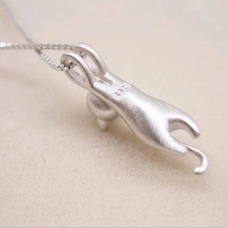 925 Sterling Silver Playful Kitty Necklace - Mia