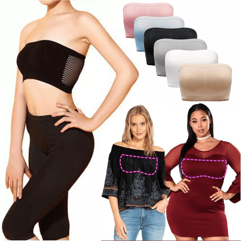 Set de 3 - Sujetador bandeau con soporte