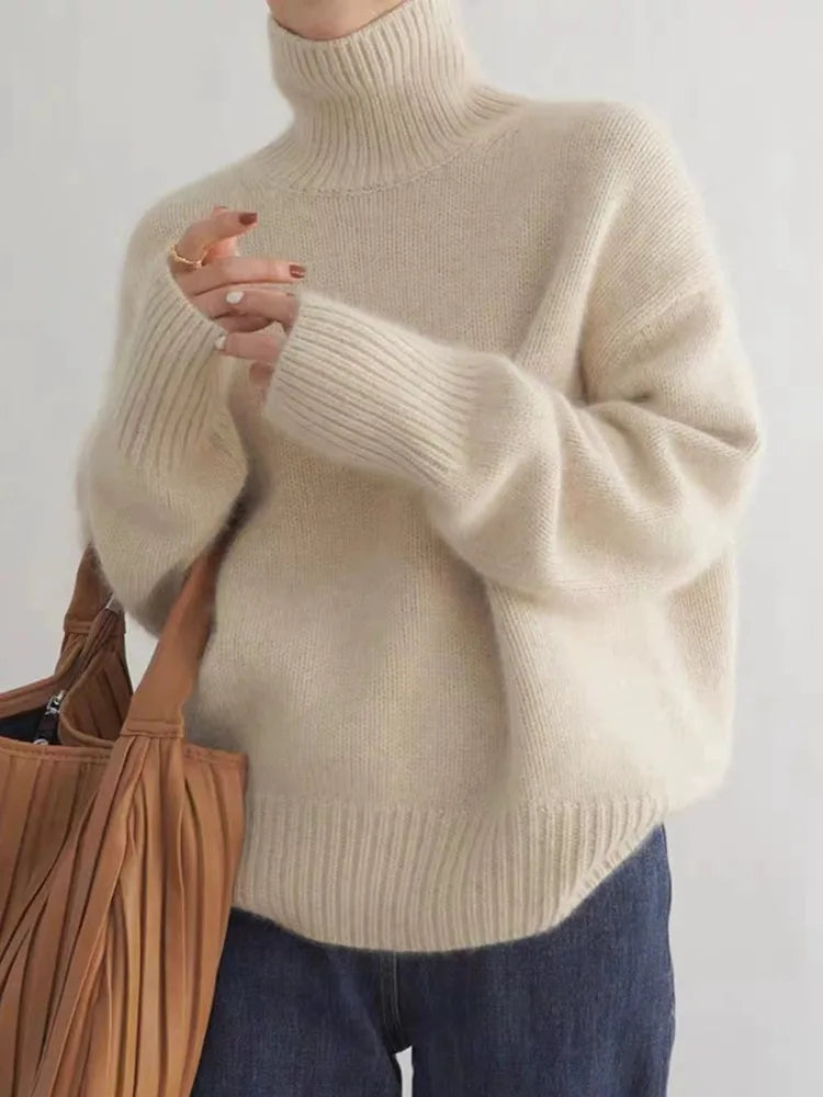 Luxe Women's Turtleneck Sweater - Elara