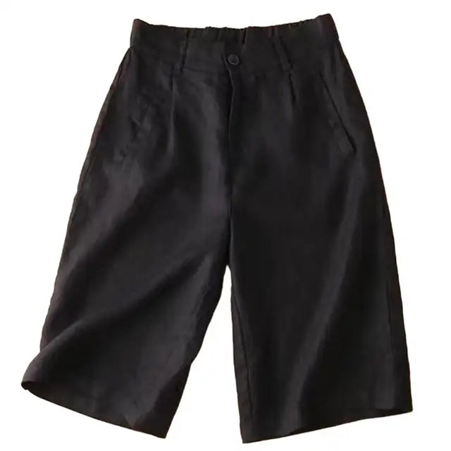 Women's summer shorts made of linen-cotton in knee length – Elvira