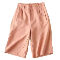 Women's summer shorts made of linen-cotton in knee length – Elvira