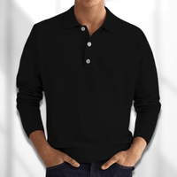 Herbstlicher Modern Fit Langarm-Herrenpolo – Lennard