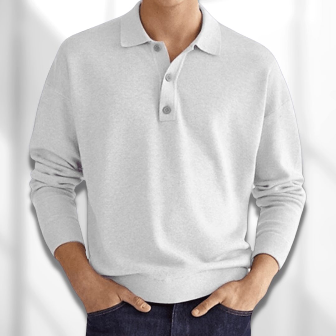 Herbstlicher Modern Fit Langarm-Herrenpolo – Lennard