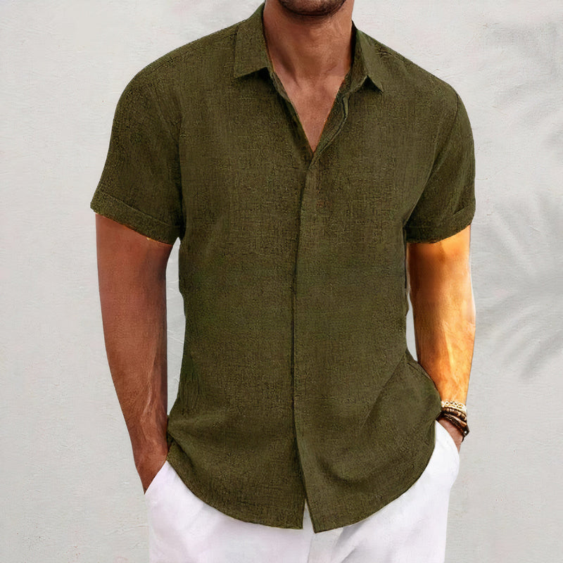 Leinen herreskjorte med retrostil – Vintaro
