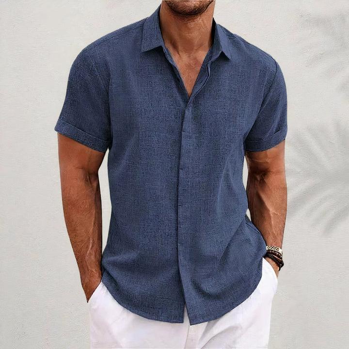Leinen herreskjorte med retrostil – Vintaro