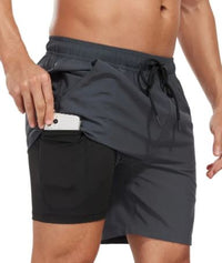 Bañador corto para hombre de secado rápido con elasticidad y bolsillo para móvil – Jonas