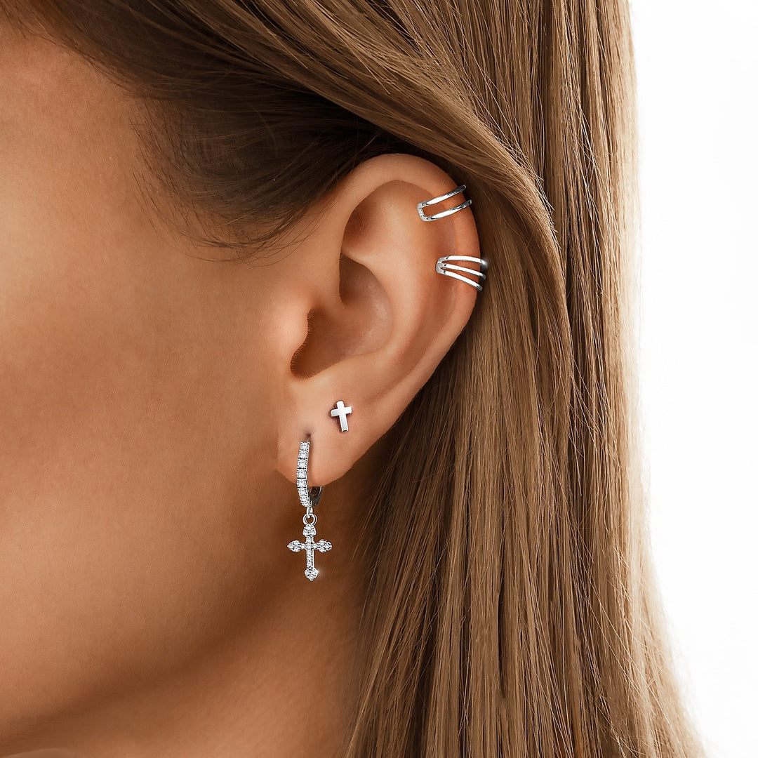 Subtle Cross Earrings – Lena