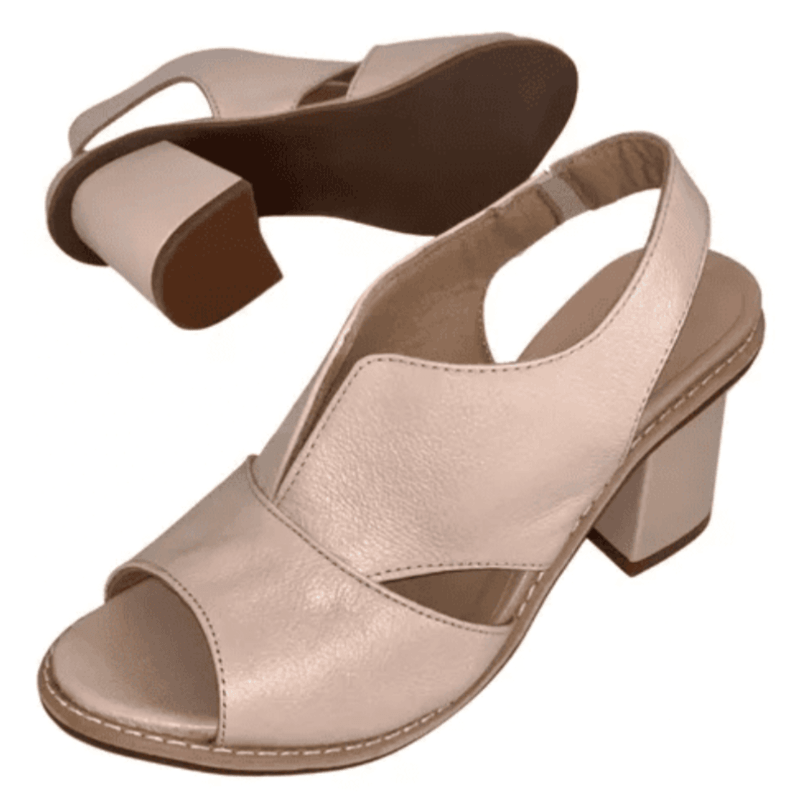 Sandalias de cuero para mujer con tacón y plantilla cómoda – Selina