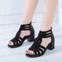Modische Damen Keilsandalen mit Strass und Reißverschluss – Yara