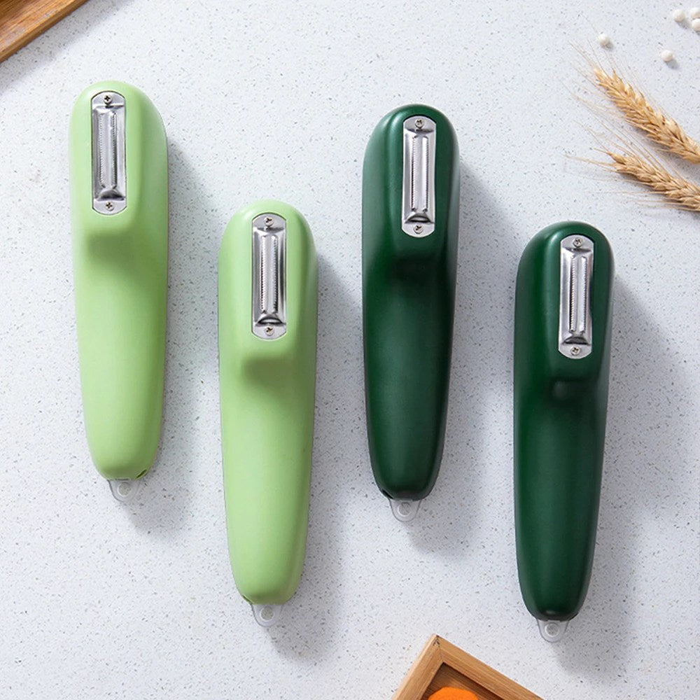 Pelador de verduras de acero inoxidable con recipiente recogedor – PeelPro