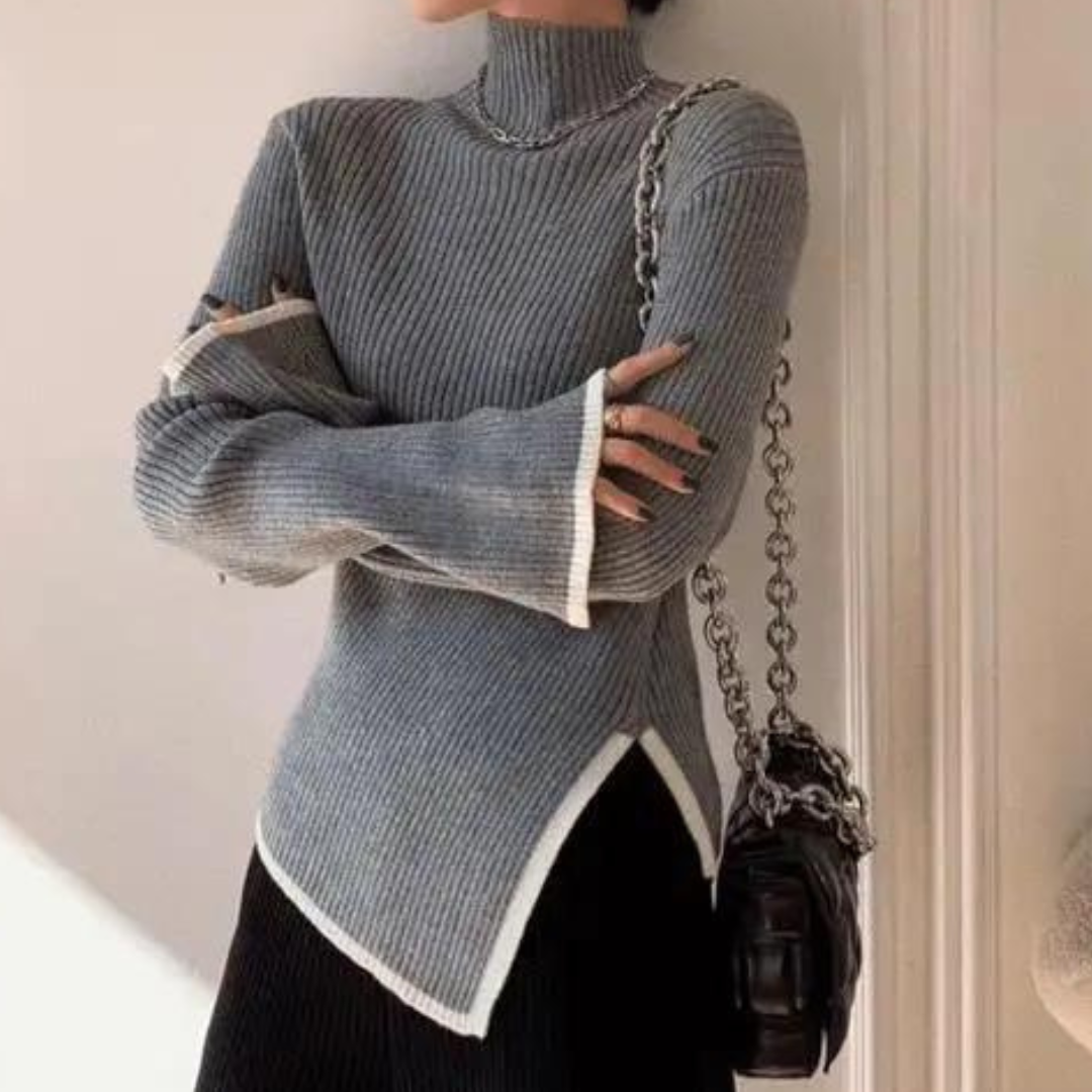 Women's Sweater with High Collar – Selina