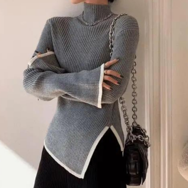 Women's Sweater with High Collar – Selina