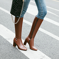 Luxurious Vegan Leather Ankle Boots with Zipper - Eden