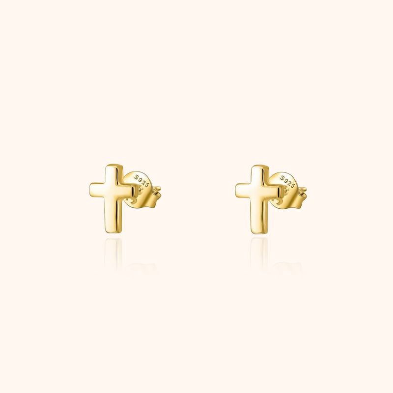 Subtle Cross Earrings – Lena
