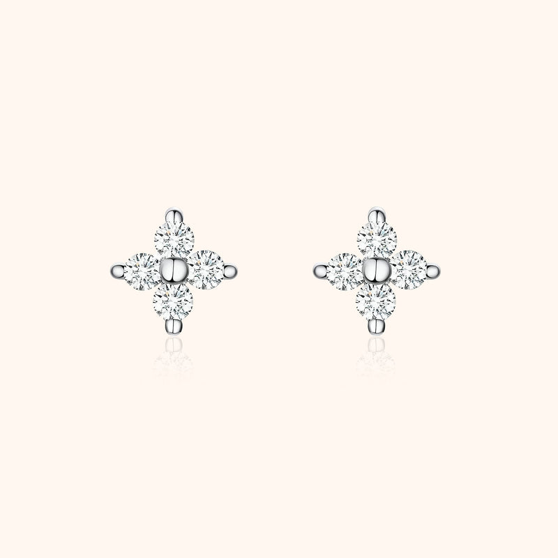 Flower-shaped Zirconia Earrings – Elise