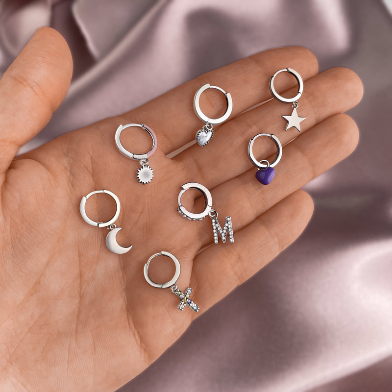 Crystal Heart Earrings - Celina